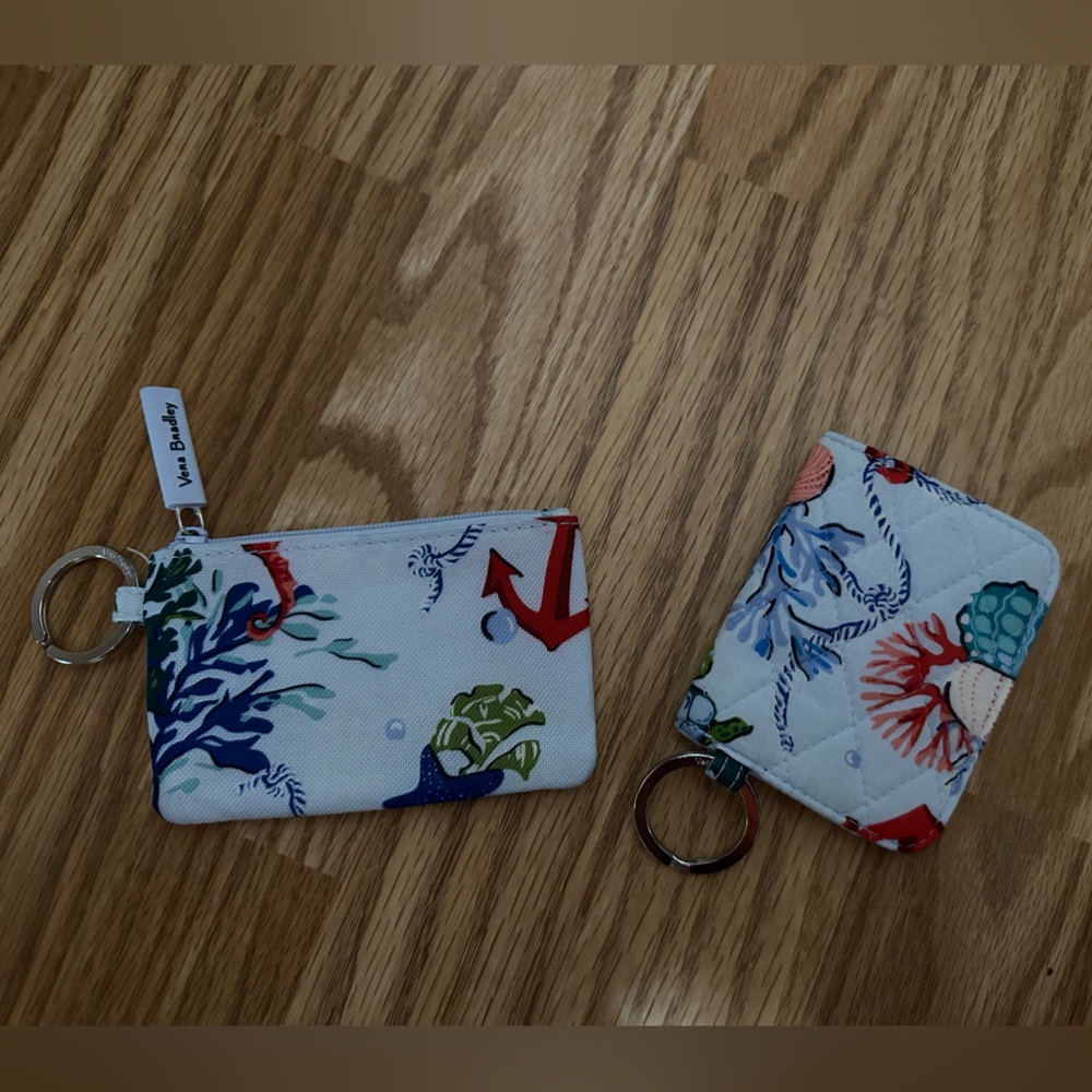 Vera Bradley- Anchors Aweigh ocean design, key chain wallets. Set of 2